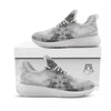 Smoke Marble White Grey Print Pattern White Athletic Shoes-grizzshop