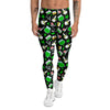 Smoke Weed Green Neon Print Pattern Men's Leggings-grizzshop