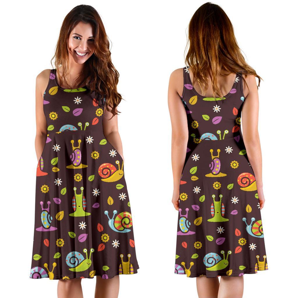 Snail Pattern Print Dress-grizzshop