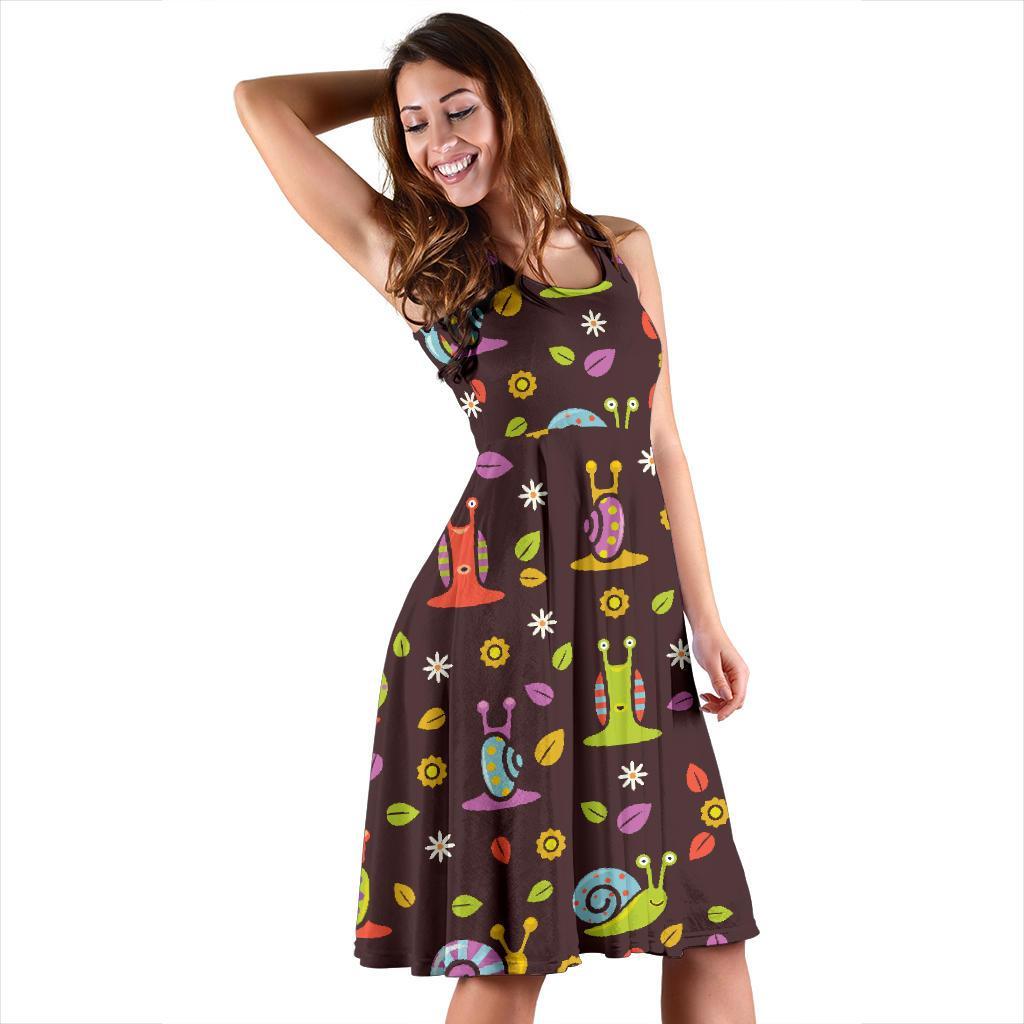 Snail Pattern Print Dress-grizzshop