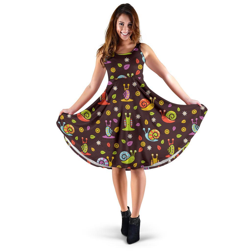 Snail Pattern Print Dress-grizzshop