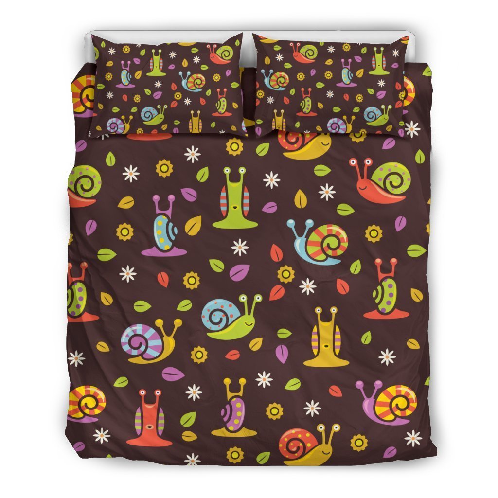 Snail Pattern Print Duvet Cover Bedding Set-grizzshop