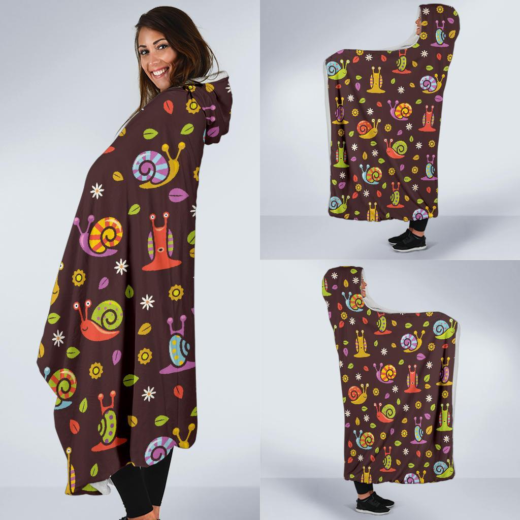 Snail Pattern Print Hooded Blanket-grizzshop