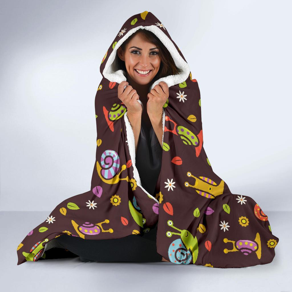 Snail Pattern Print Hooded Blanket-grizzshop