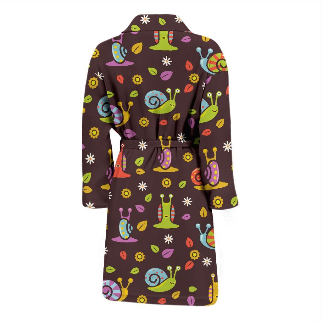 Snail Pattern Print Men Long Robe-grizzshop