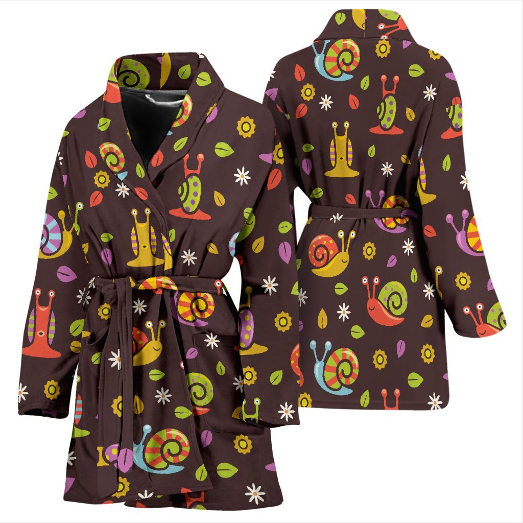 Snail Pattern Print Women Long Robe-grizzshop