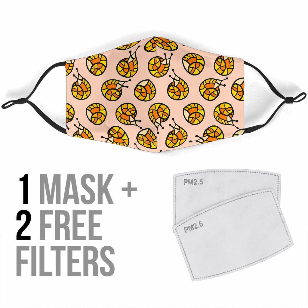 Snail Print Pattern Face Mask-grizzshop