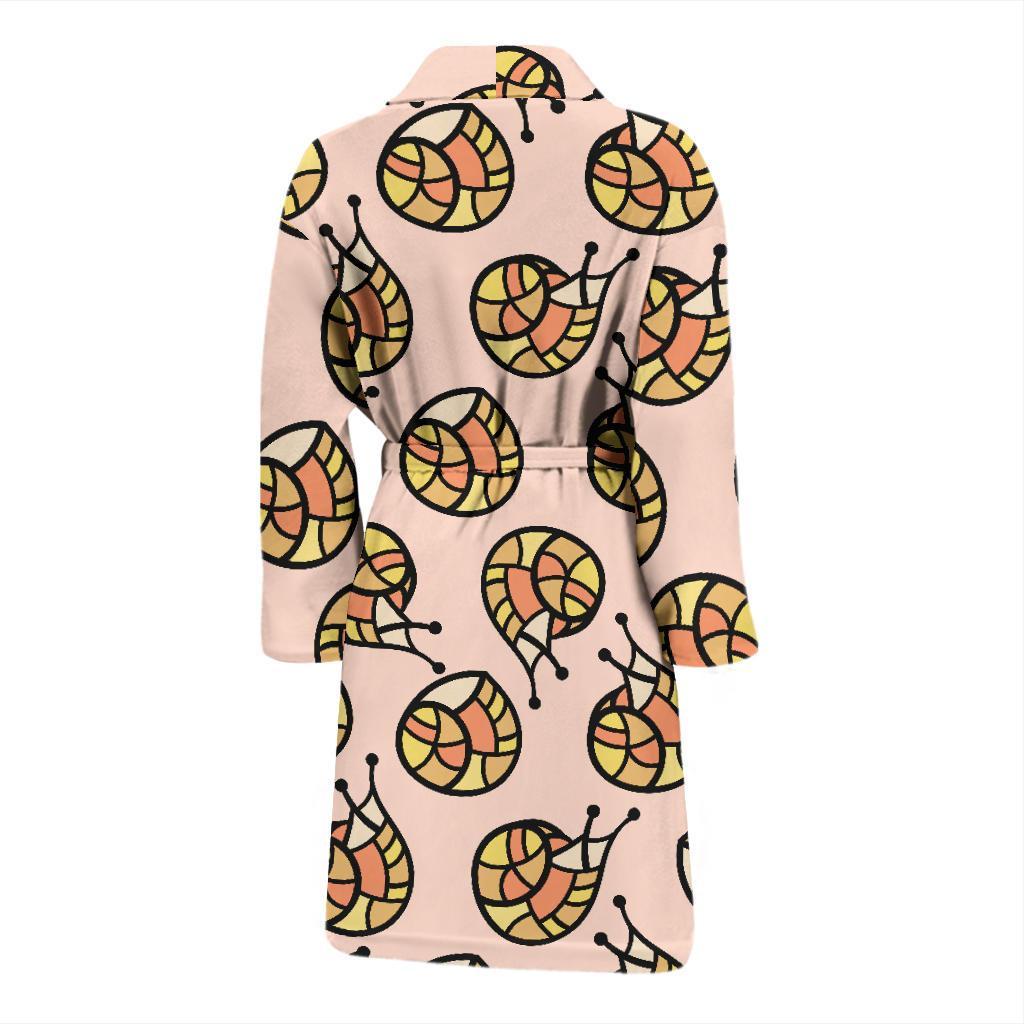 Snail Print Pattern Men Long Robe-grizzshop