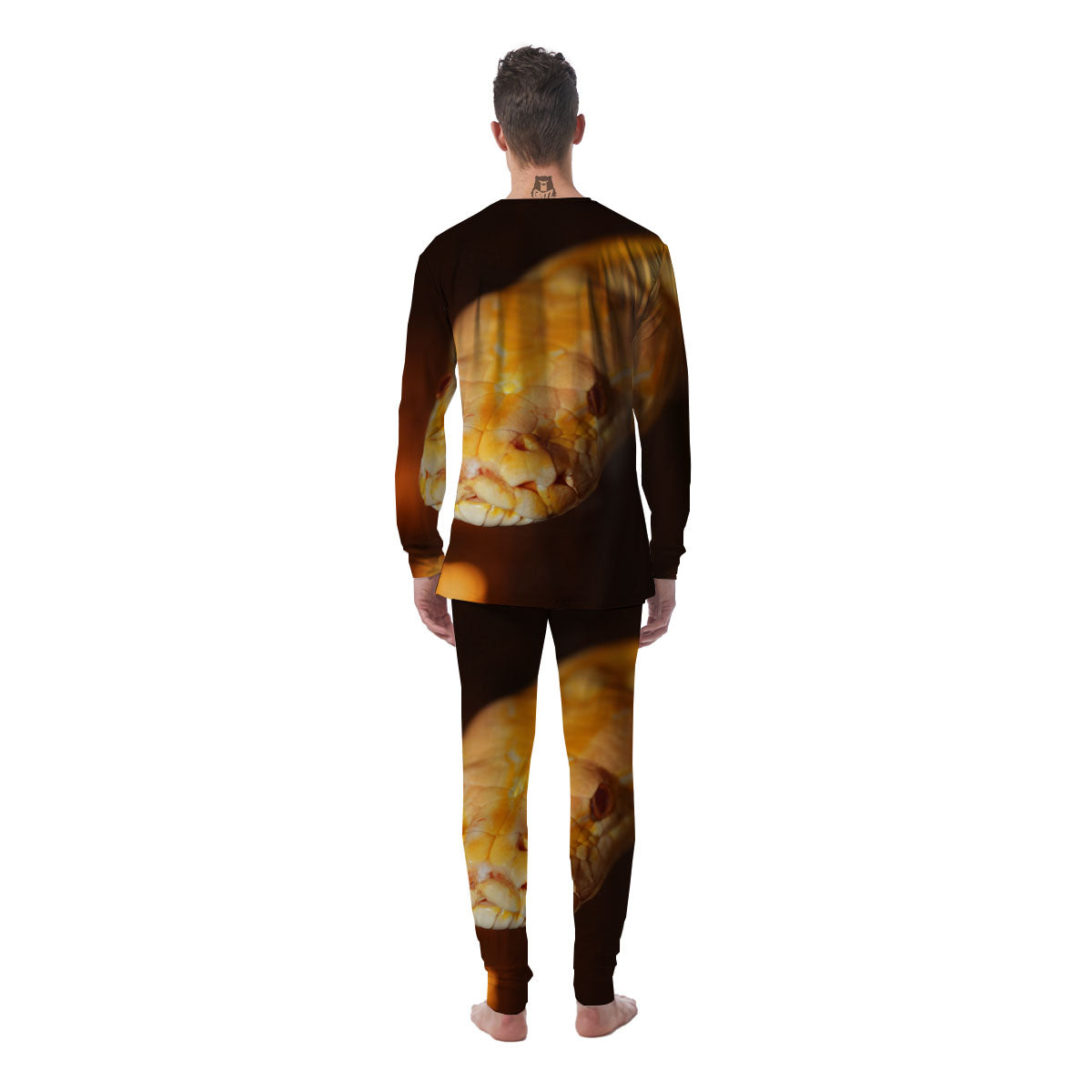 Snake Albino Print Men's Pajamas-grizzshop