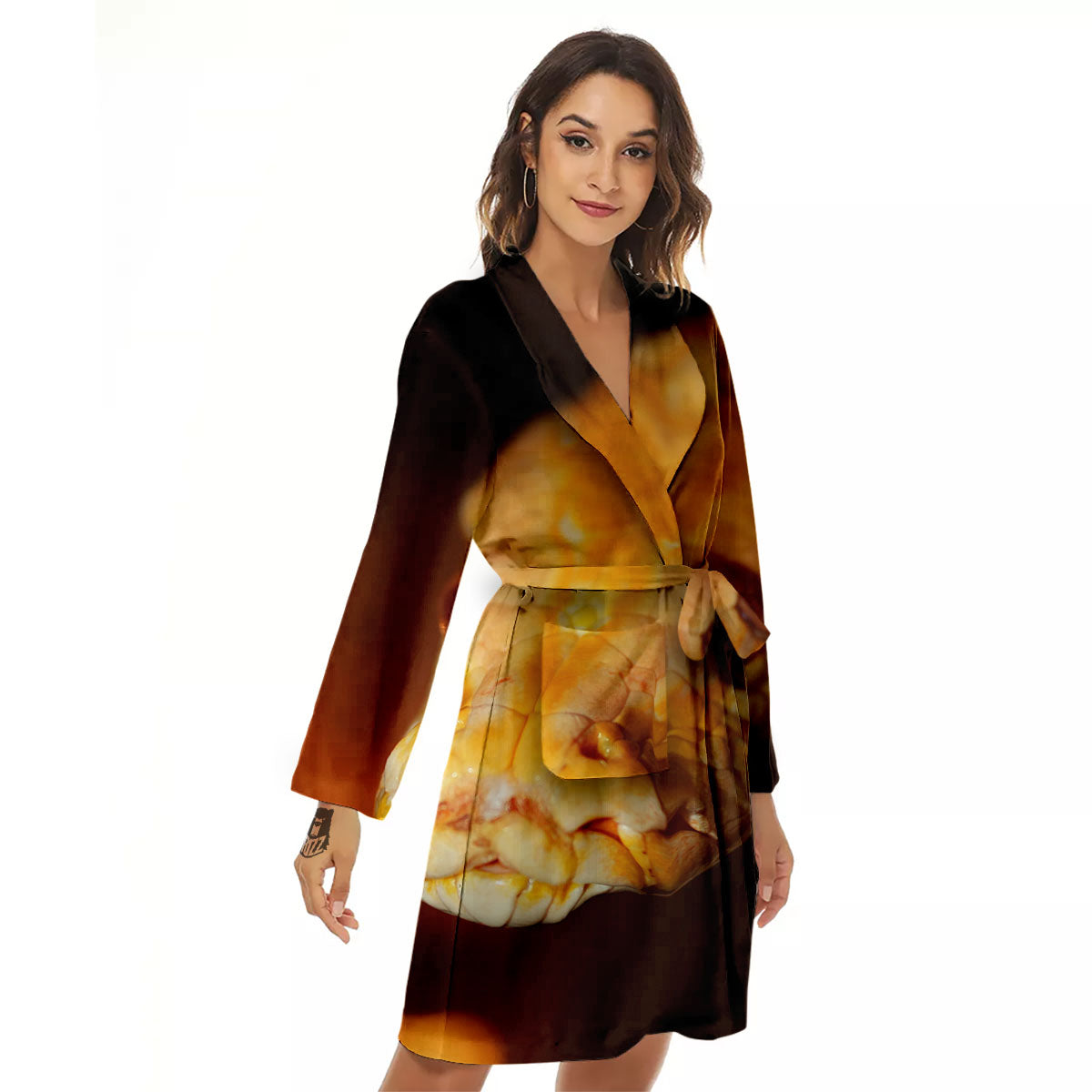 Snake Albino Print Women's Robe-grizzshop