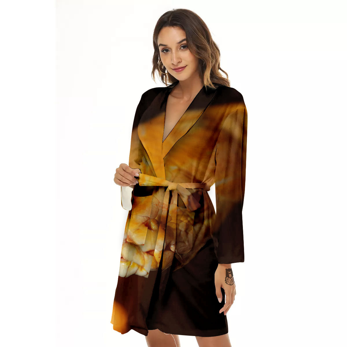 Snake Albino Print Women's Robe-grizzshop