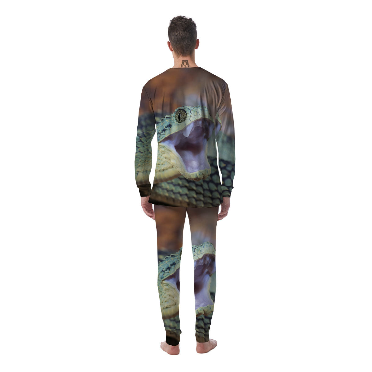 Snake Atheris Nitschei Print Men's Pajamas-grizzshop