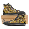 Snake Burmese Python Print Black High Top Shoes-grizzshop