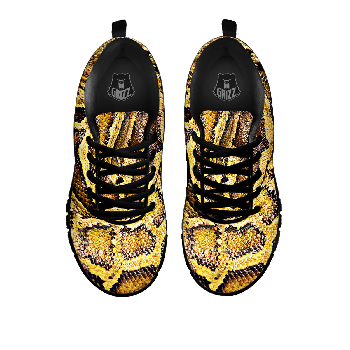 Snake Burmese Python Print Black Sneaker-grizzshop