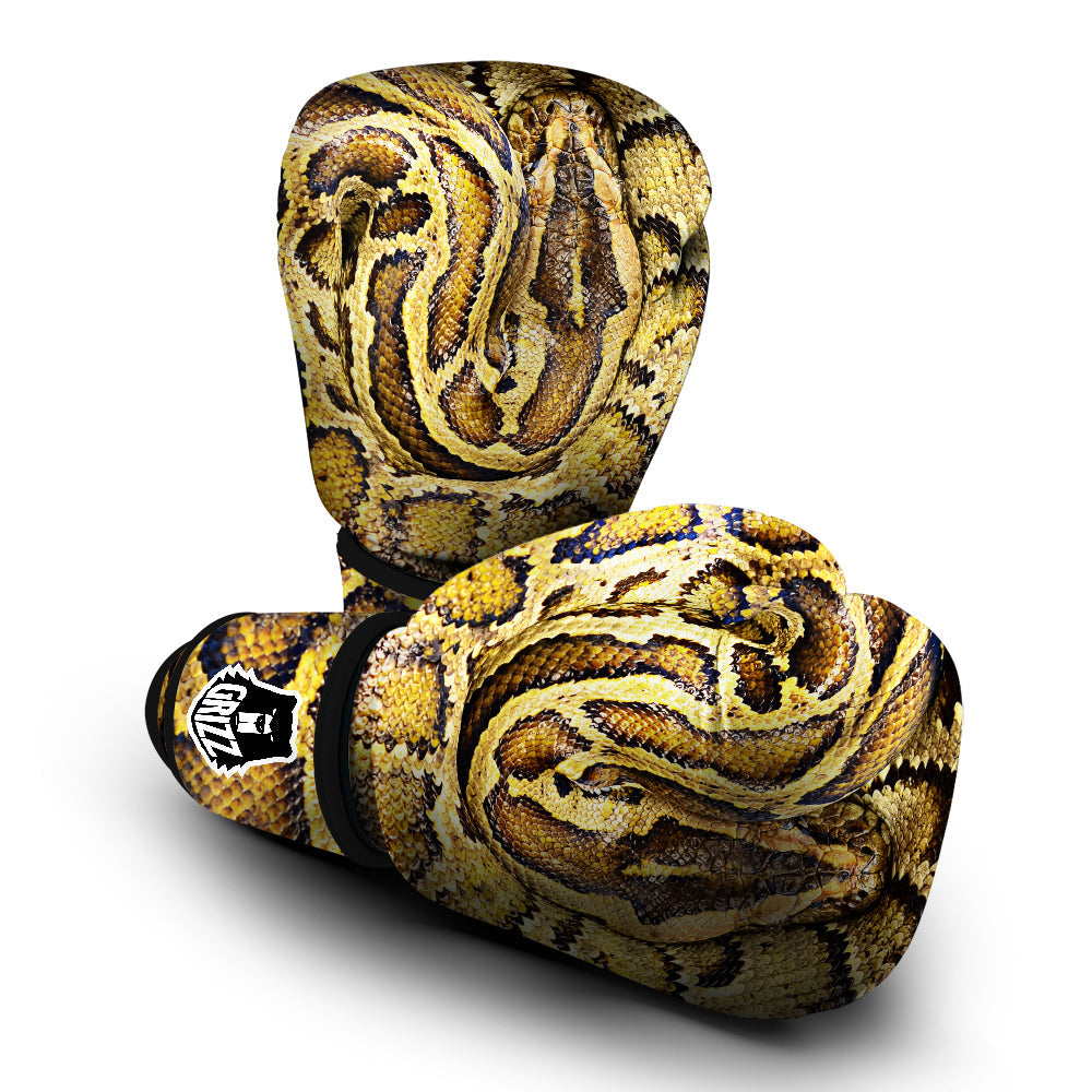 Snake Burmese Python Print Boxing Gloves-grizzshop