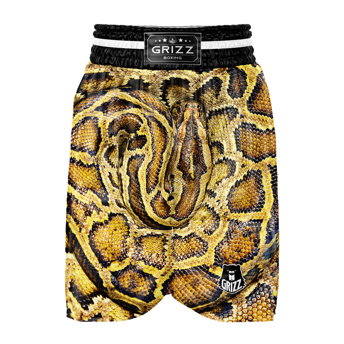 Snake Burmese Python Print Boxing Shorts-grizzshop