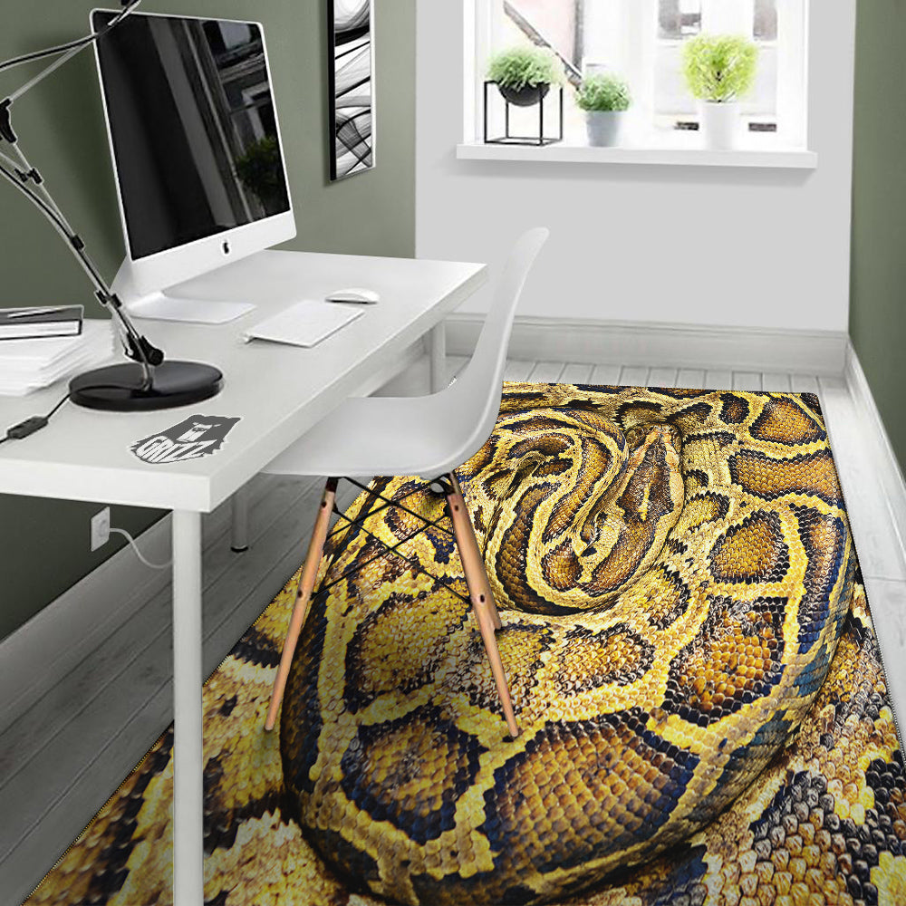 Snake Burmese Python Print Floor Mat-grizzshop