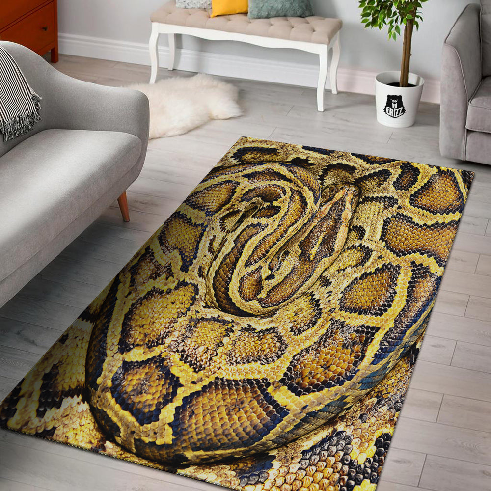 Snake Burmese Python Print Floor Mat-grizzshop