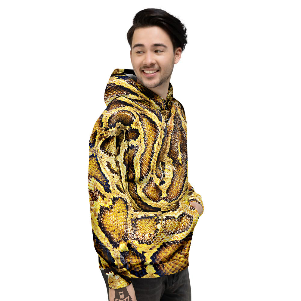 Snake Burmese Python Print Men's Hoodie-grizzshop