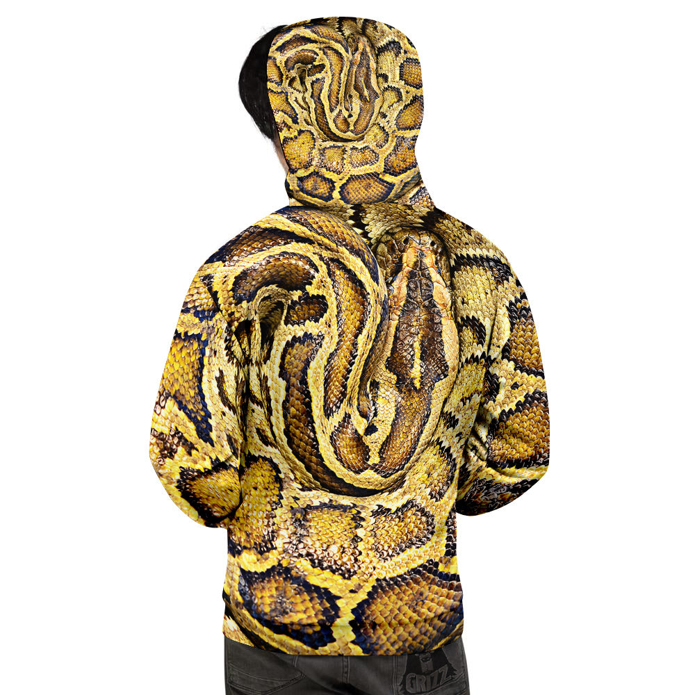 Snake Burmese Python Print Men's Hoodie-grizzshop