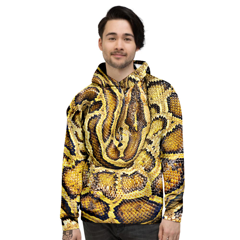 Snake Burmese Python Print Men's Hoodie-grizzshop