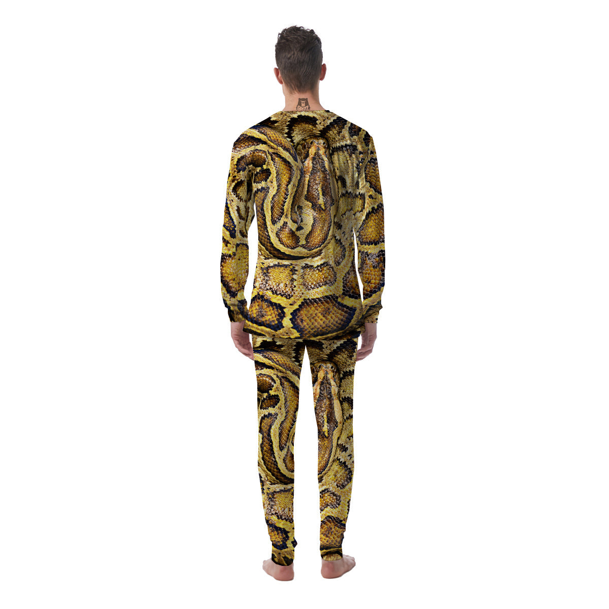 Snake Burmese Python Print Men's Pajamas-grizzshop