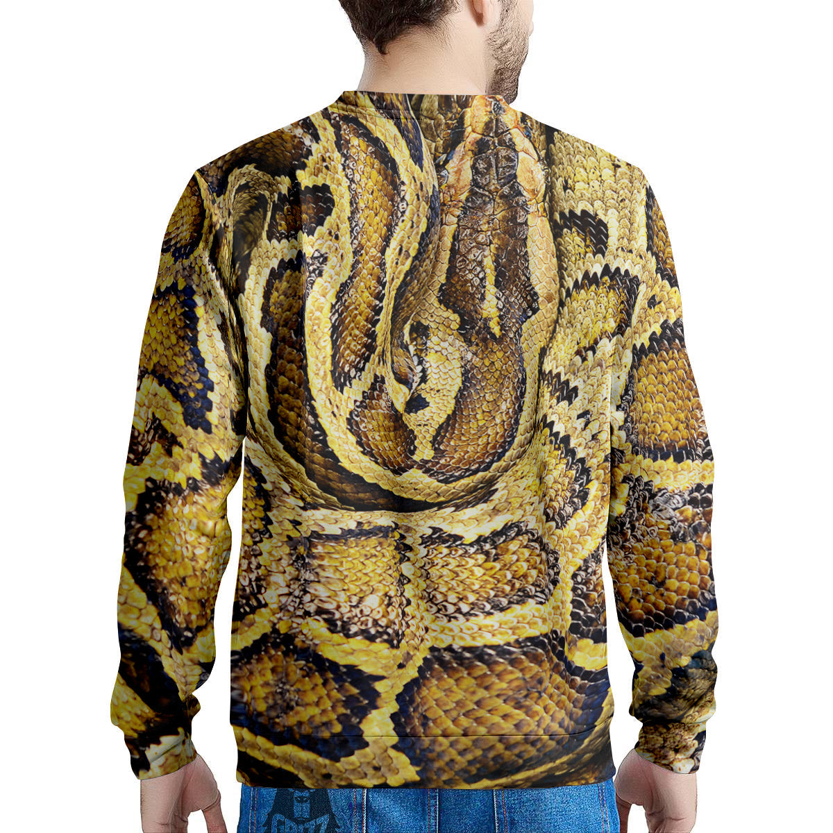 Snake Burmese Python Print Men's Sweatshirt-grizzshop