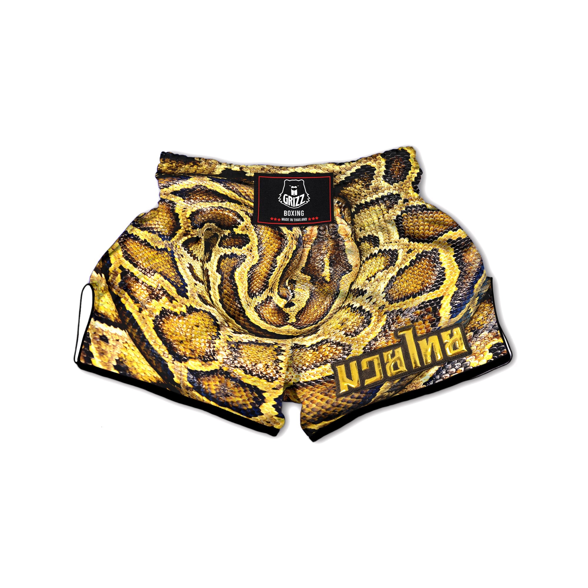 Snake Burmese Python Print Muay Thai Boxing Shorts-grizzshop