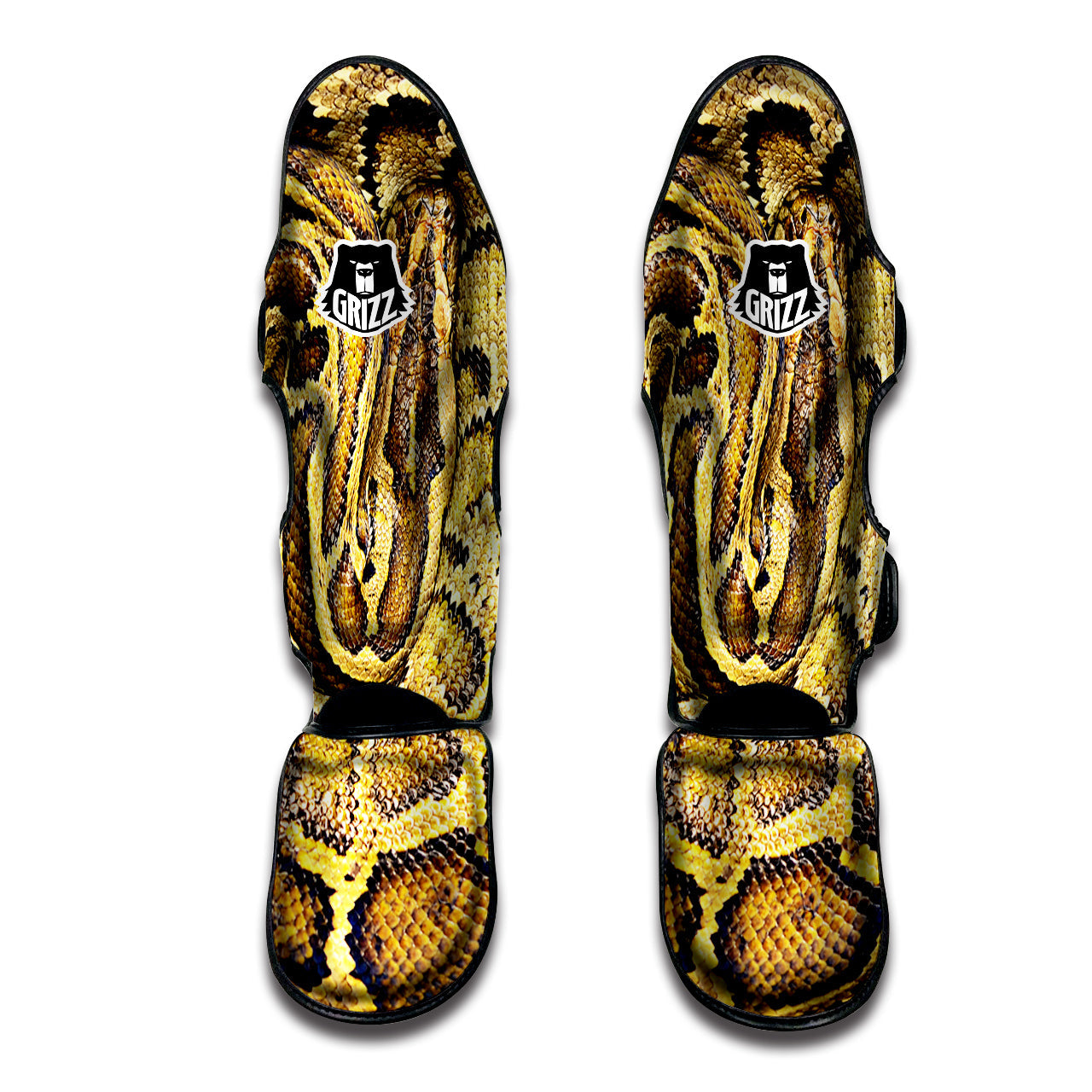 Snake Burmese Python Print Muay Thai Shin Guards-grizzshop