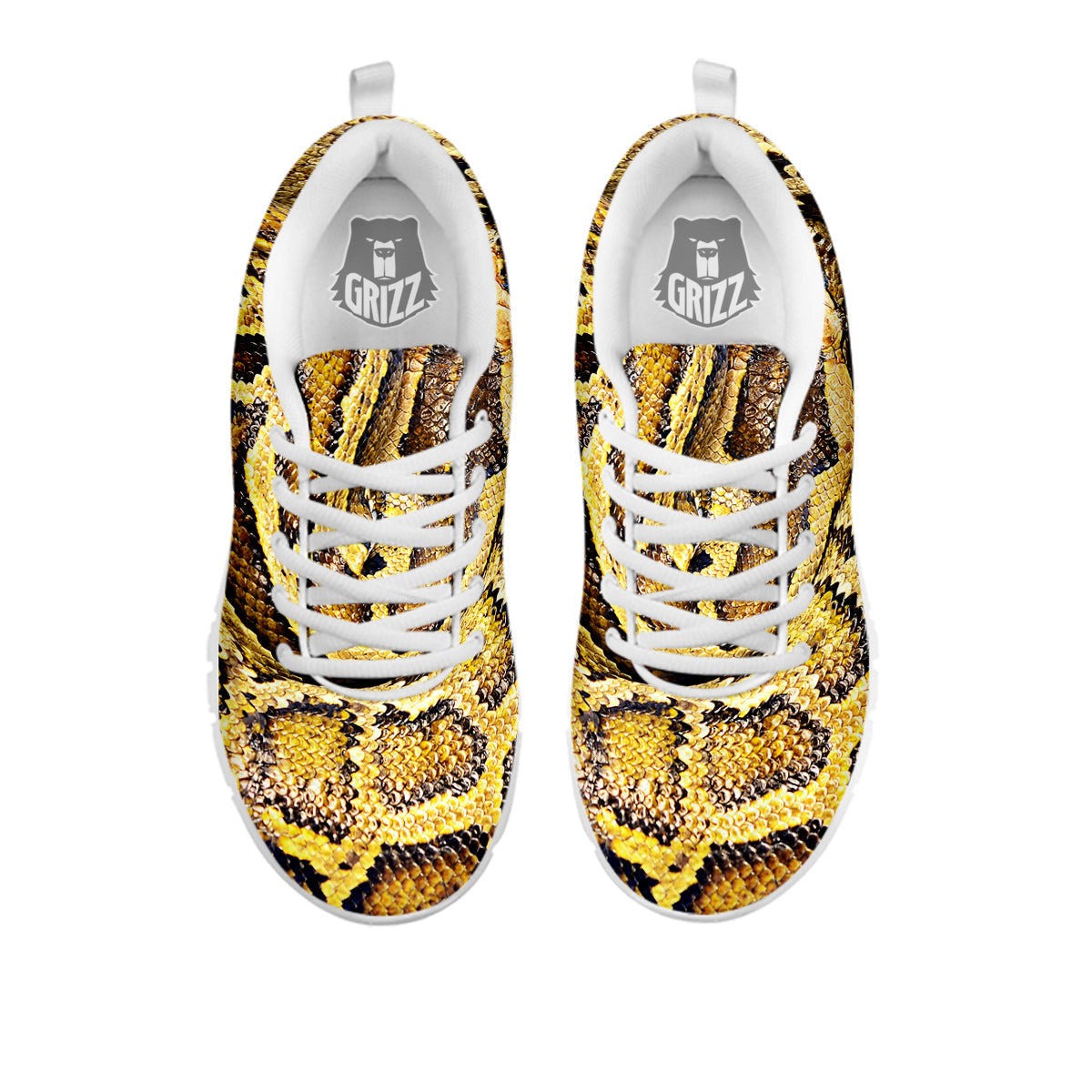 Snake Burmese Python Print White Sneaker-grizzshop