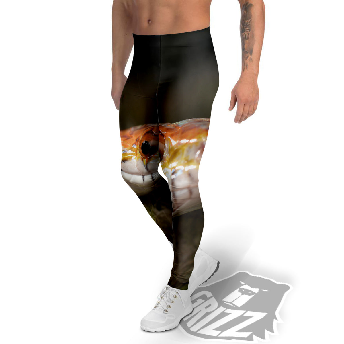 Snake Corn Print Men's Leggings-grizzshop