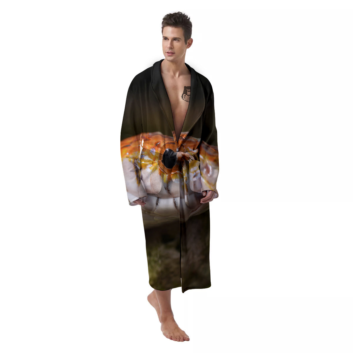 Snake Corn Print Men's Robe-grizzshop