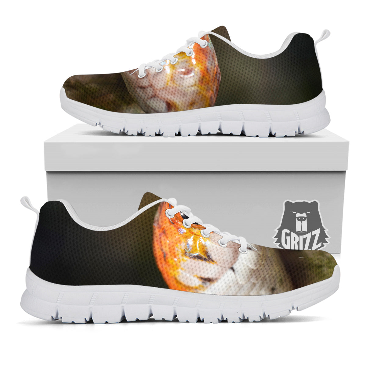 Snake Corn Print White Sneaker-grizzshop