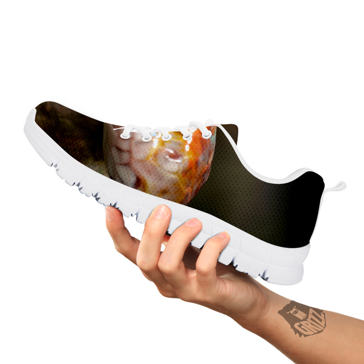 Snake Corn Print White Sneaker-grizzshop