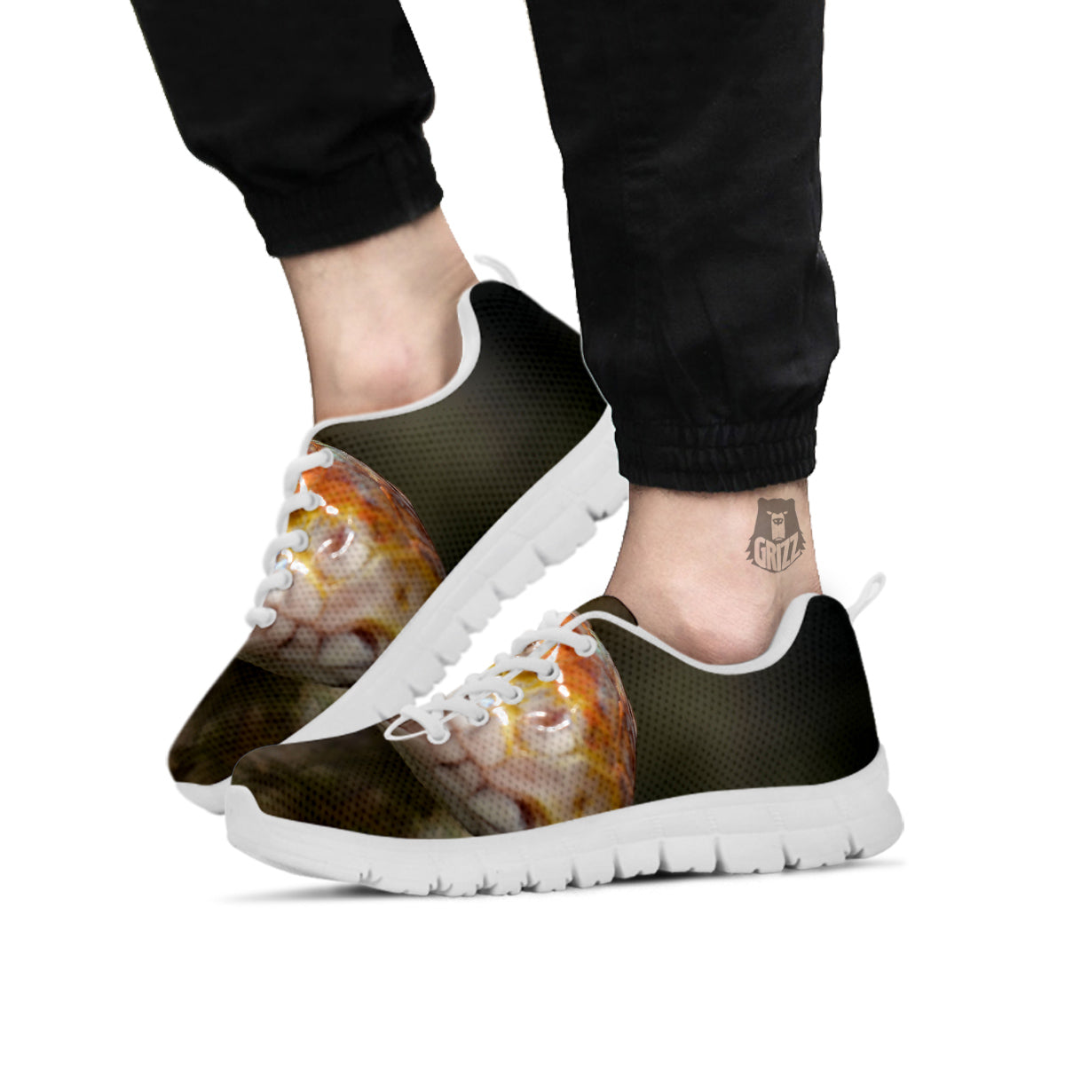 Snake Corn Print White Sneaker-grizzshop