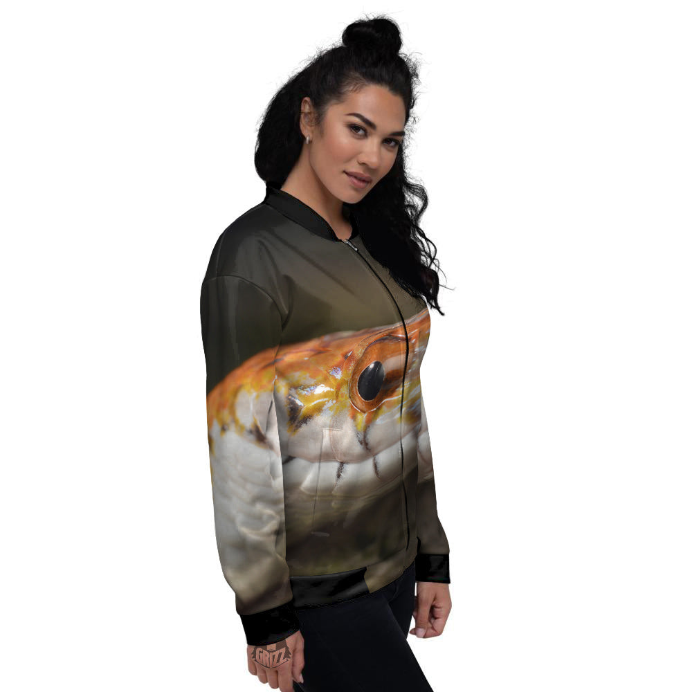 Snake Corn Print Women's Bomber Jacket-grizzshop