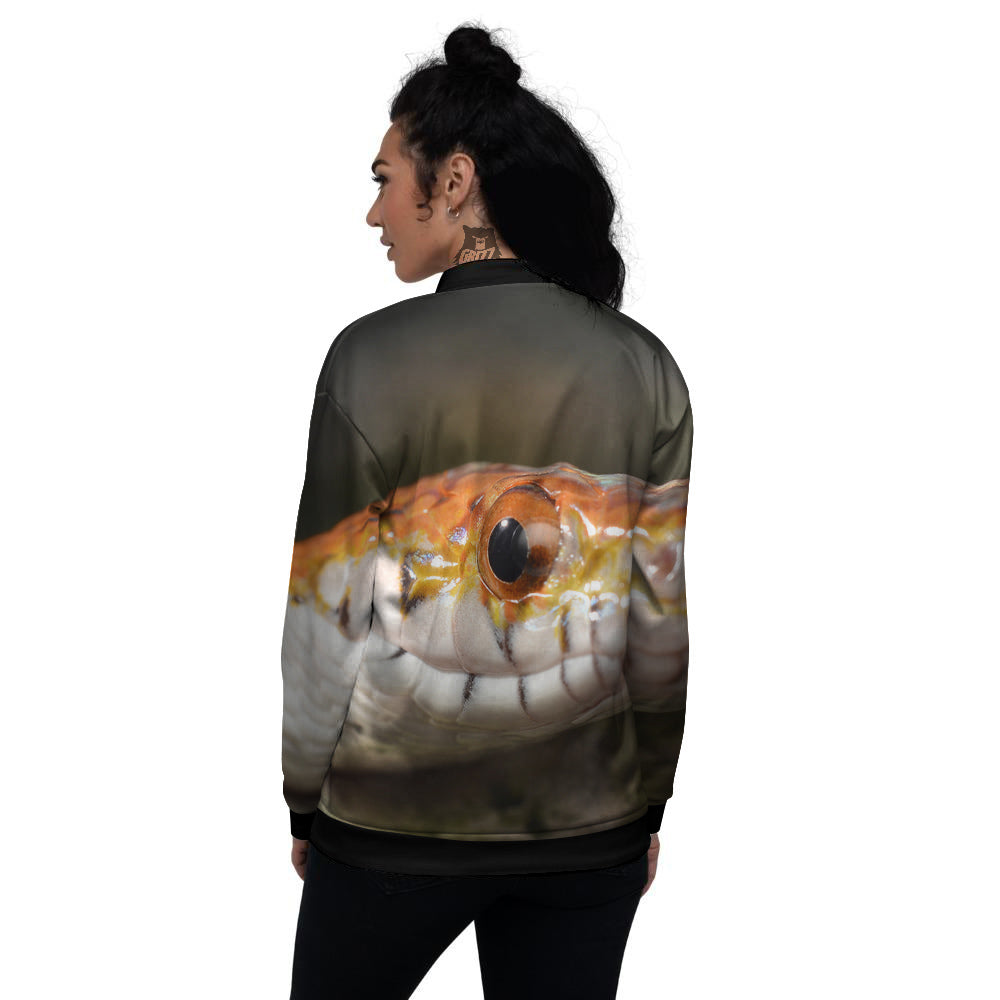 Snake Corn Print Women's Bomber Jacket-grizzshop