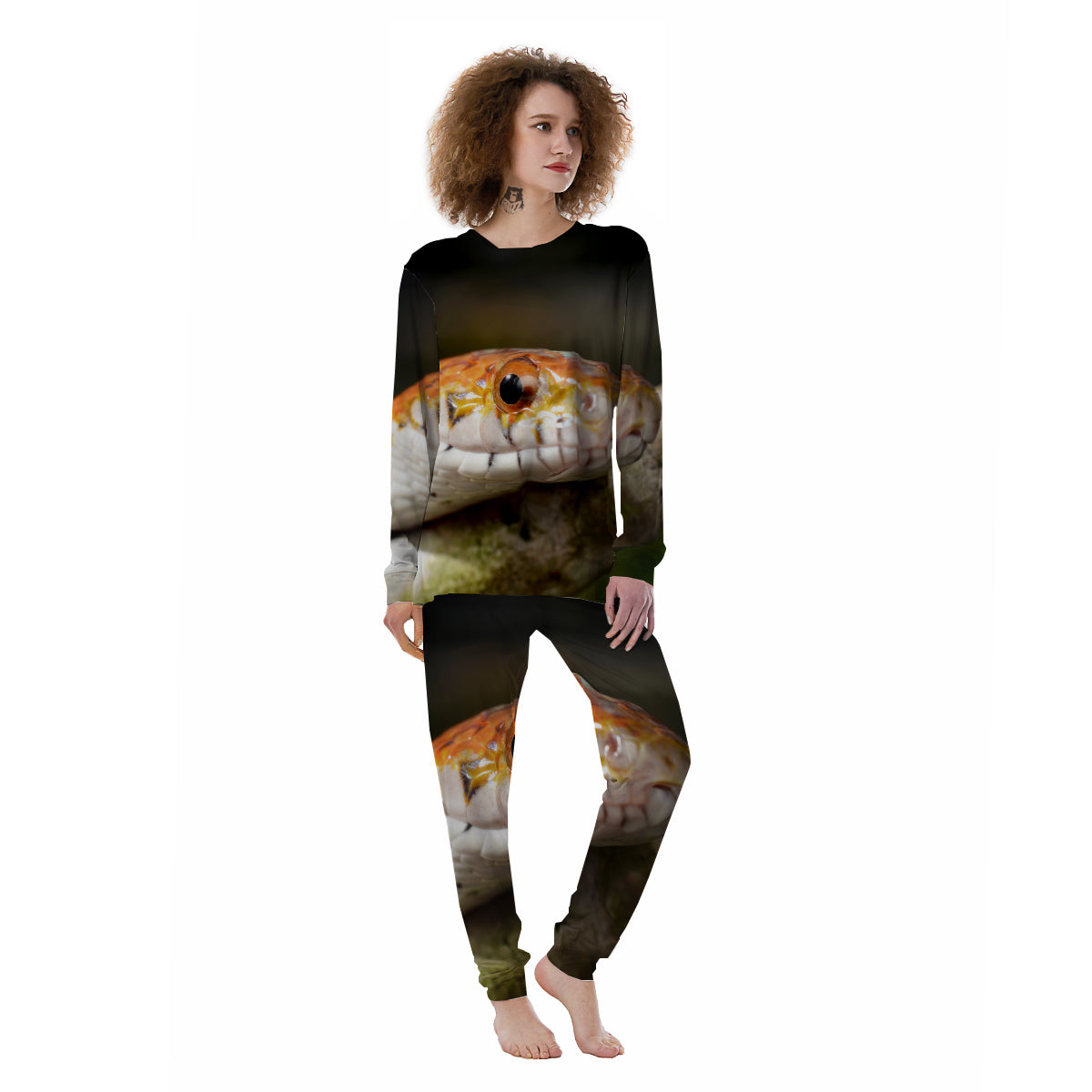 Snake Corn Print Women's Pajamas-grizzshop