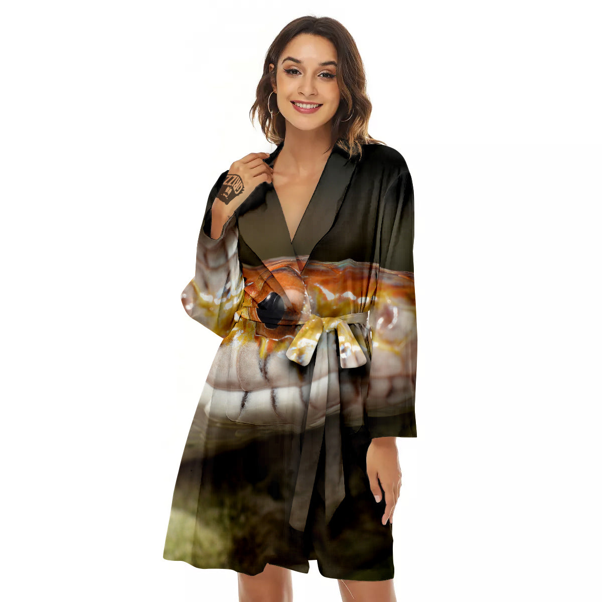 Snake Corn Print Women's Robe-grizzshop