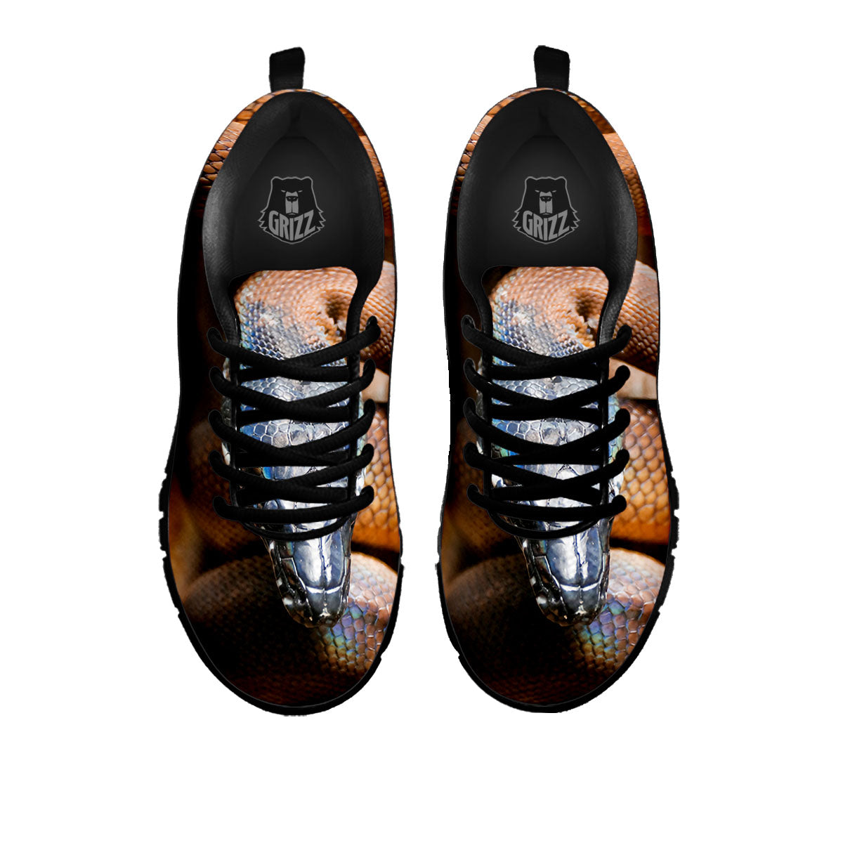 Snake Leiopython Print Black Sneaker-grizzshop