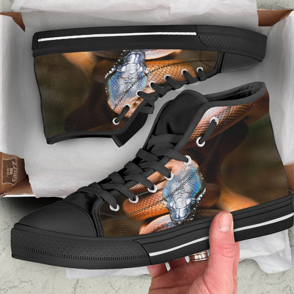 Snake Leiopython Print High Top Shoes-grizzshop