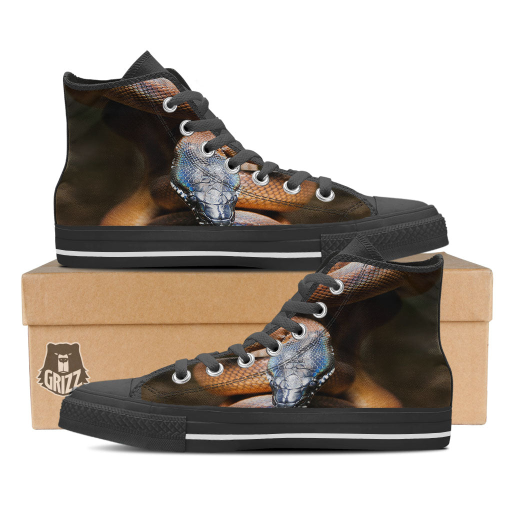 Snake Leiopython Print High Top Shoes-grizzshop