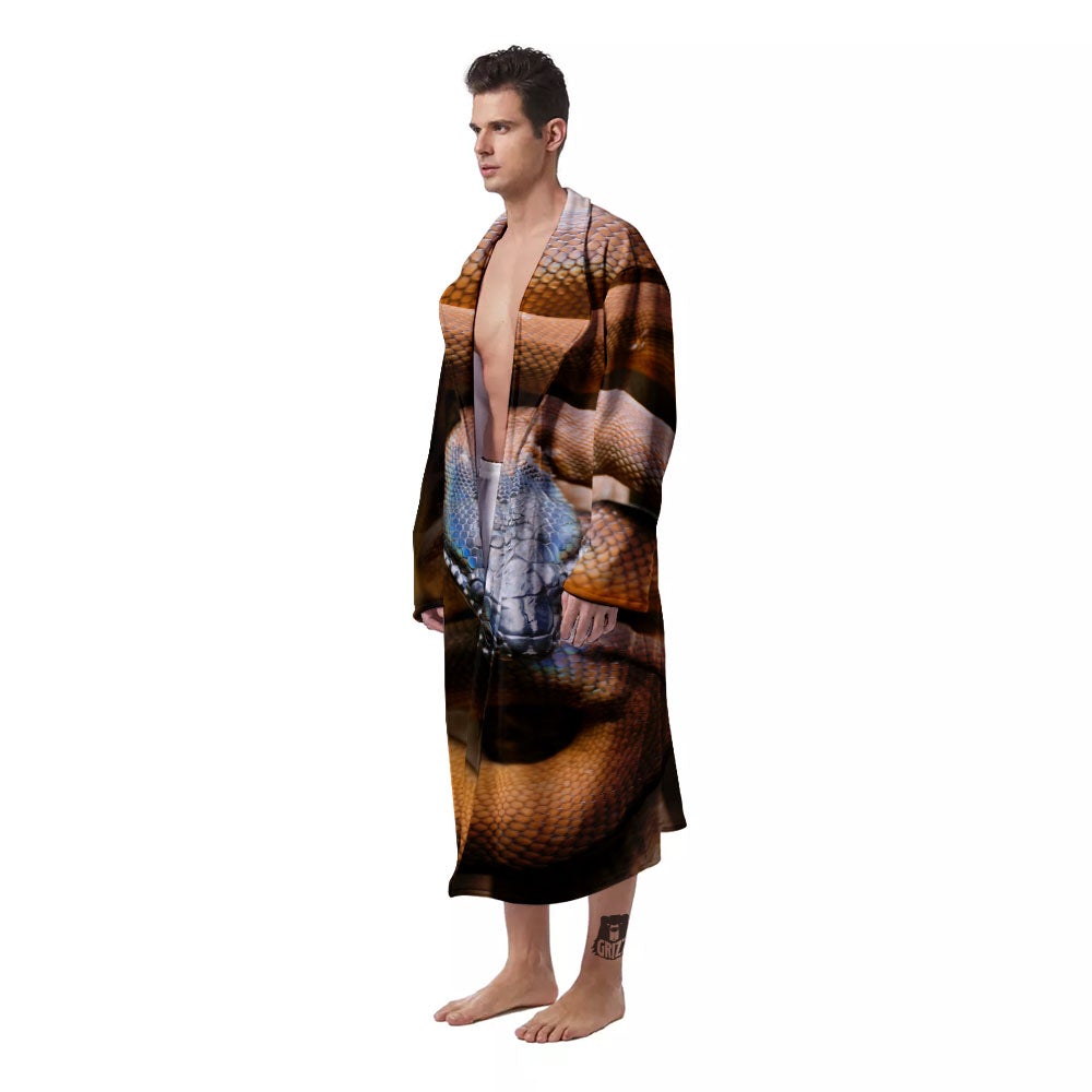 Snake Leiopython Print Men's Robe-grizzshop