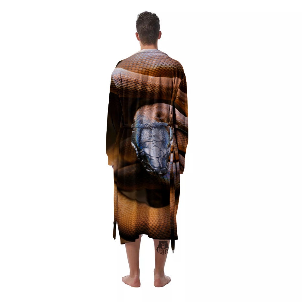 Snake Leiopython Print Men's Robe-grizzshop