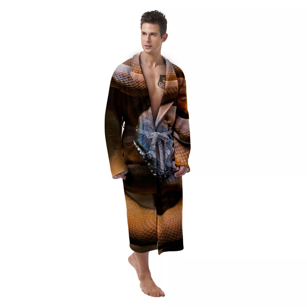 Snake Leiopython Print Men's Robe-grizzshop