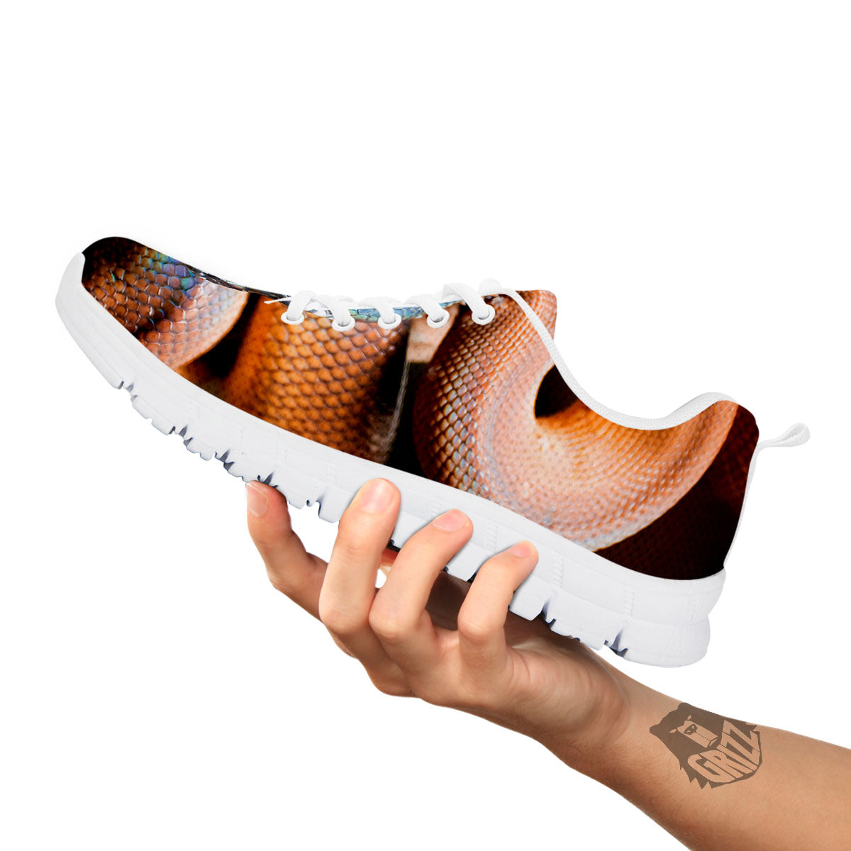 Snake Leiopython Print White Sneaker-grizzshop
