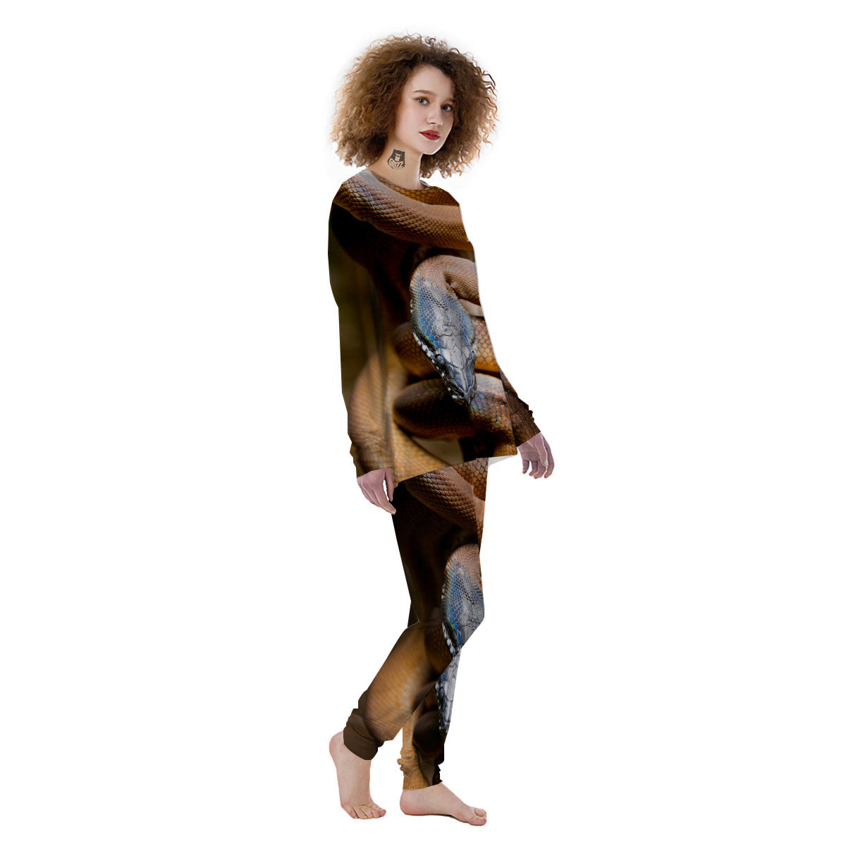 Snake Leiopython Print Women's Pajamas-grizzshop