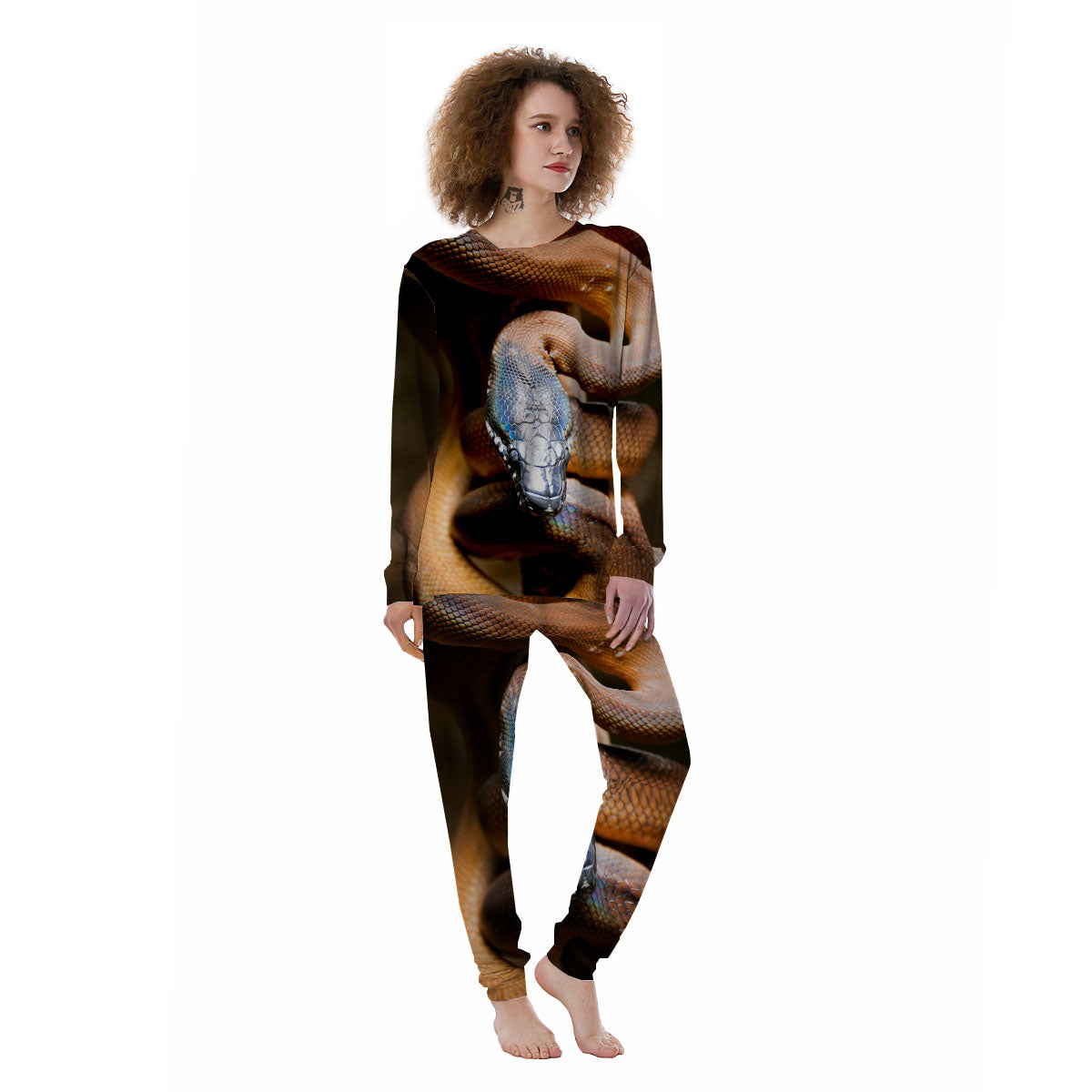 Snake Leiopython Print Women's Pajamas-grizzshop