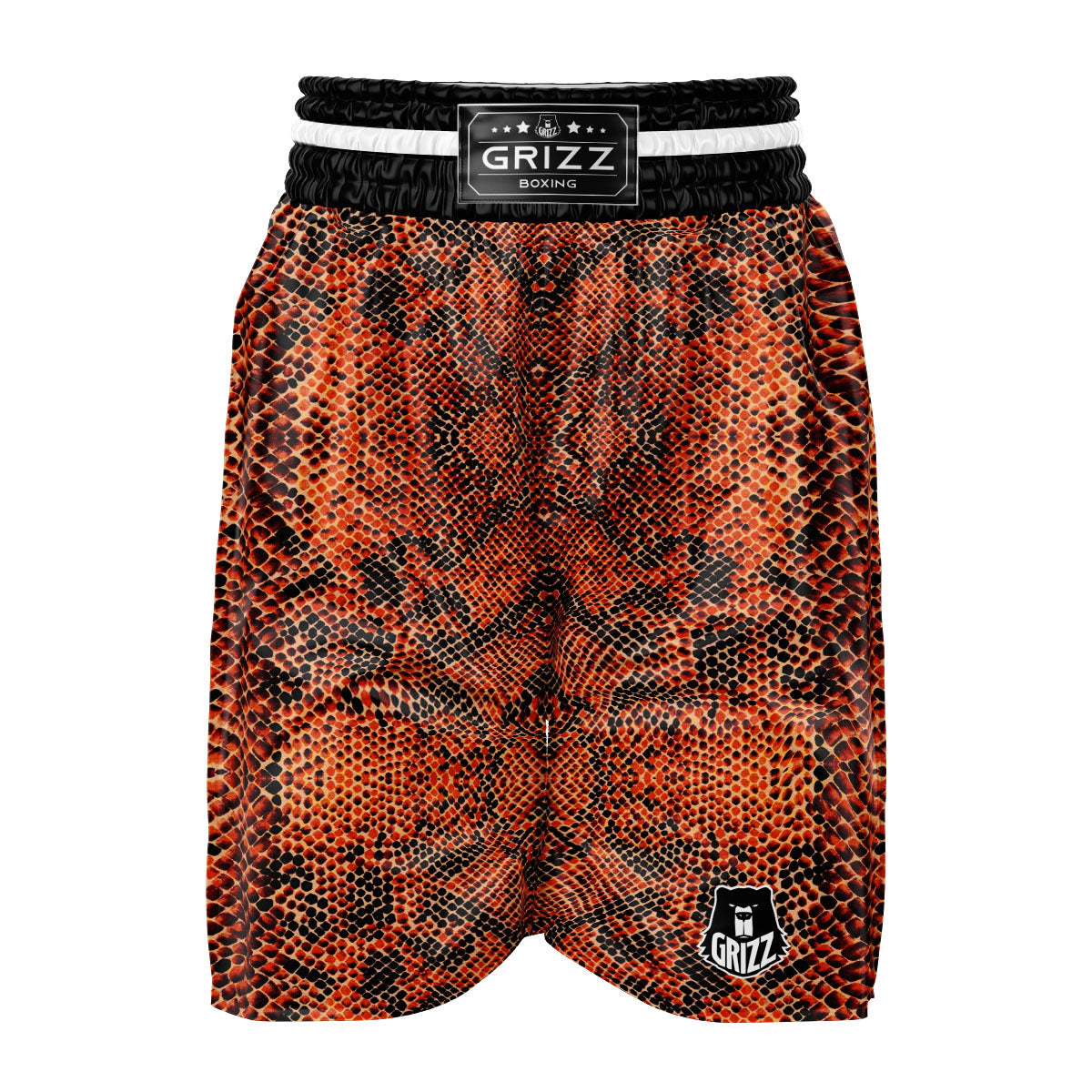 Snake Orange Print Pattern Boxing Shorts-grizzshop