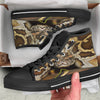 Snake Python Print Black High Top Shoes-grizzshop